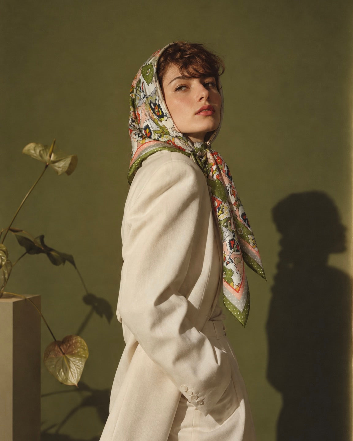 Silk scarf "Pistachio"