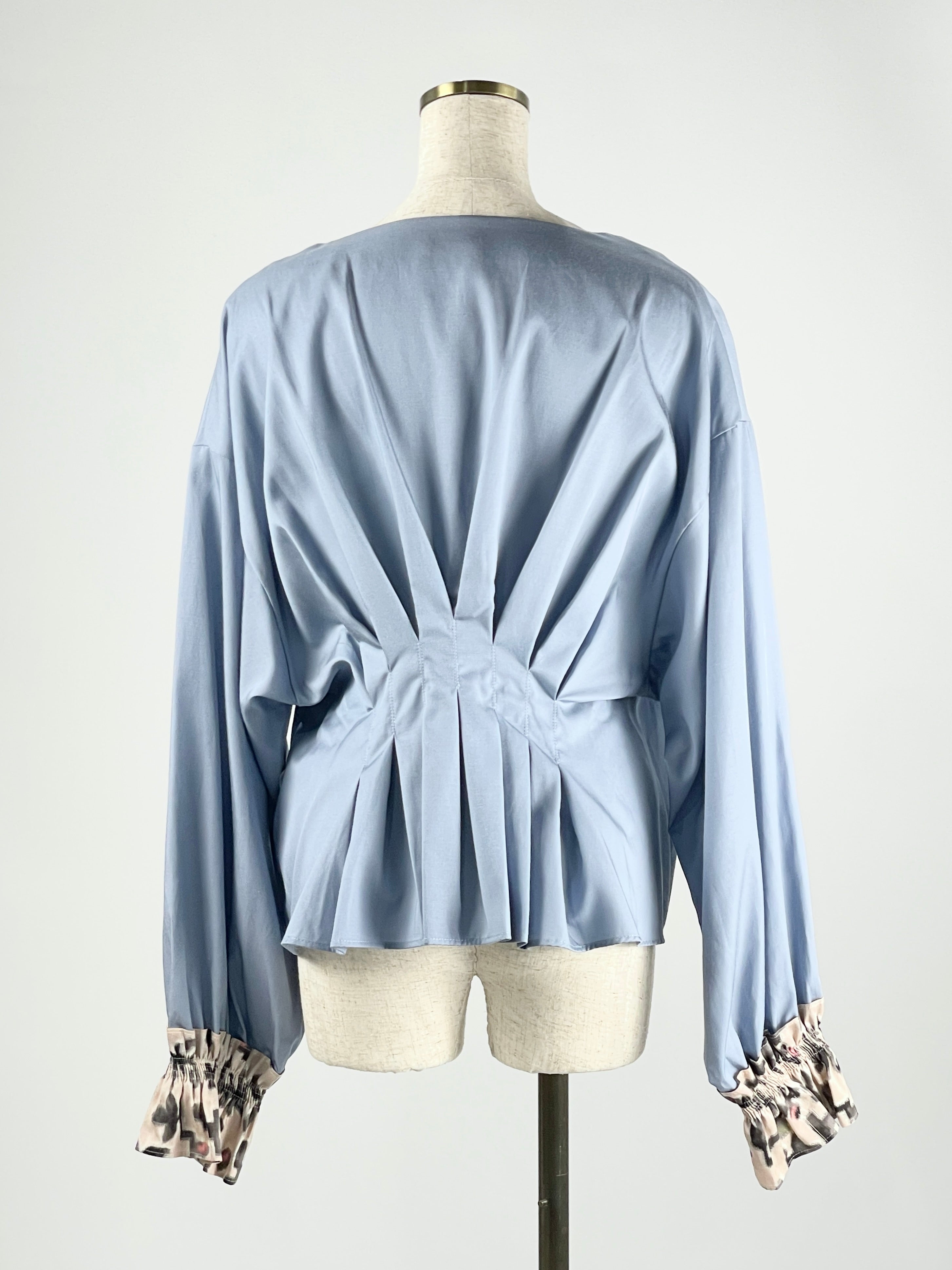 Nadeshiko Meisen Square Neck Blouse -blue-