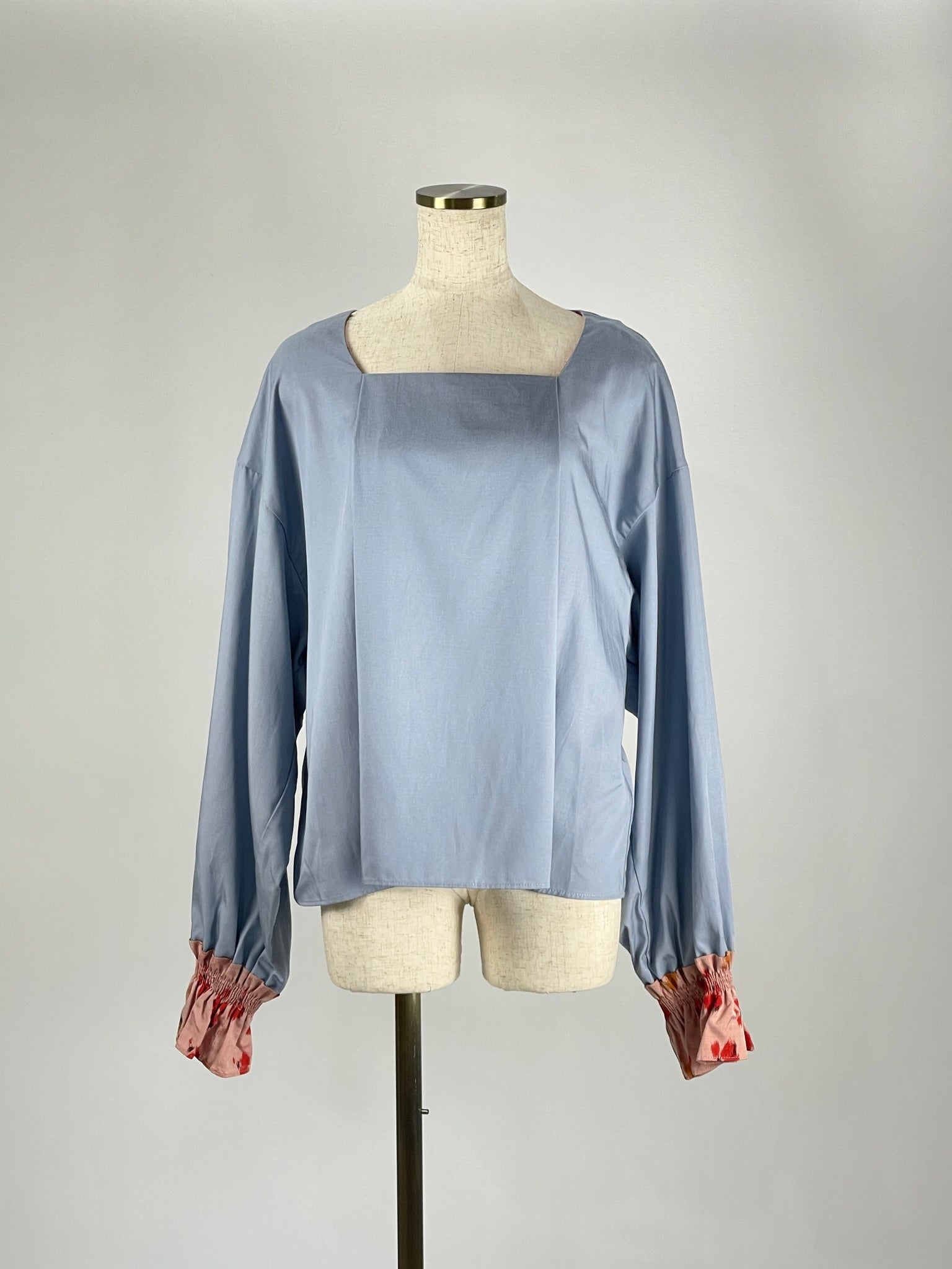 Anemone Meisen Square Neck Blouse -blue-