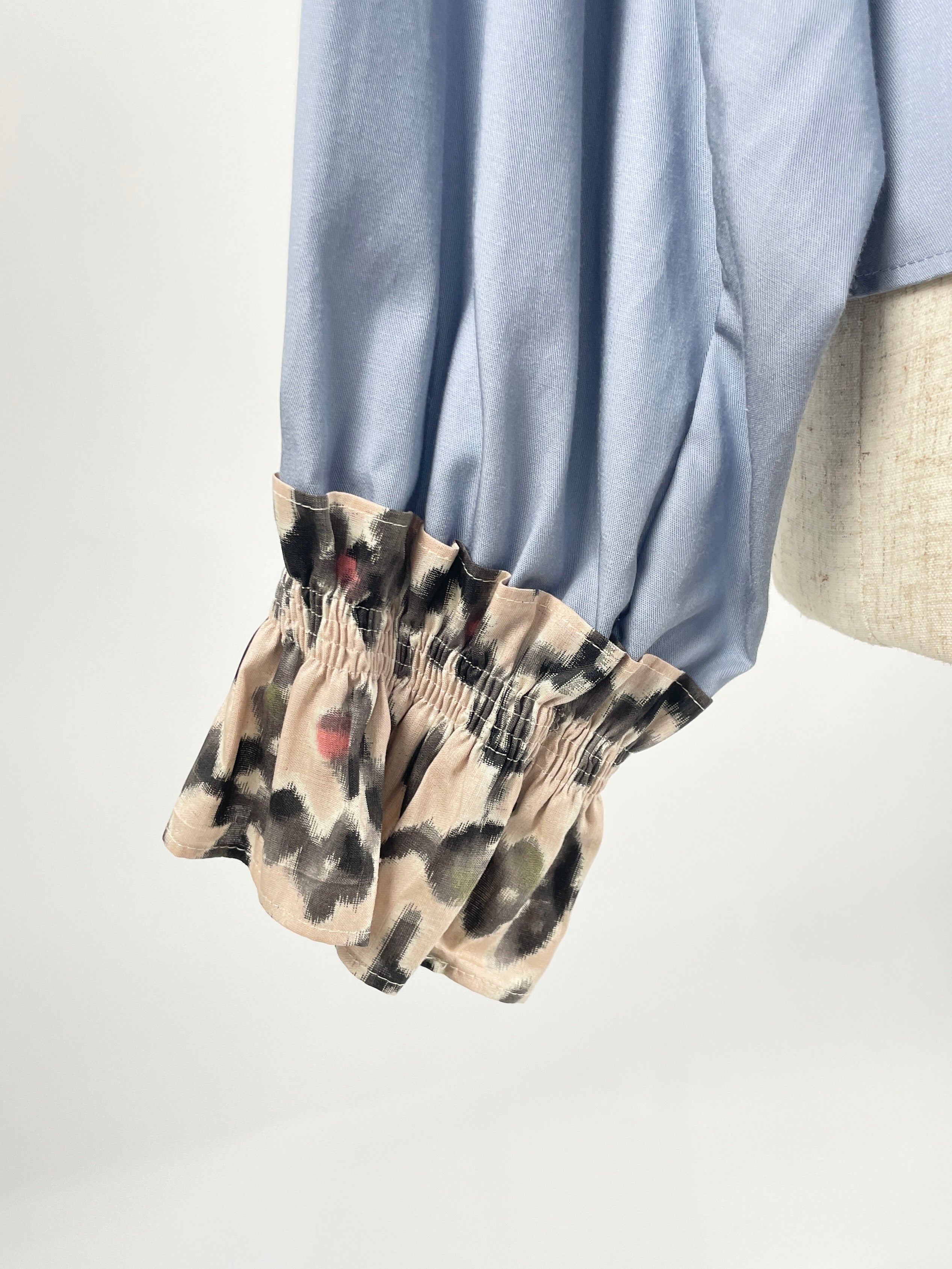 Nadeshiko Meisen Square Neck Blouse -blue-
