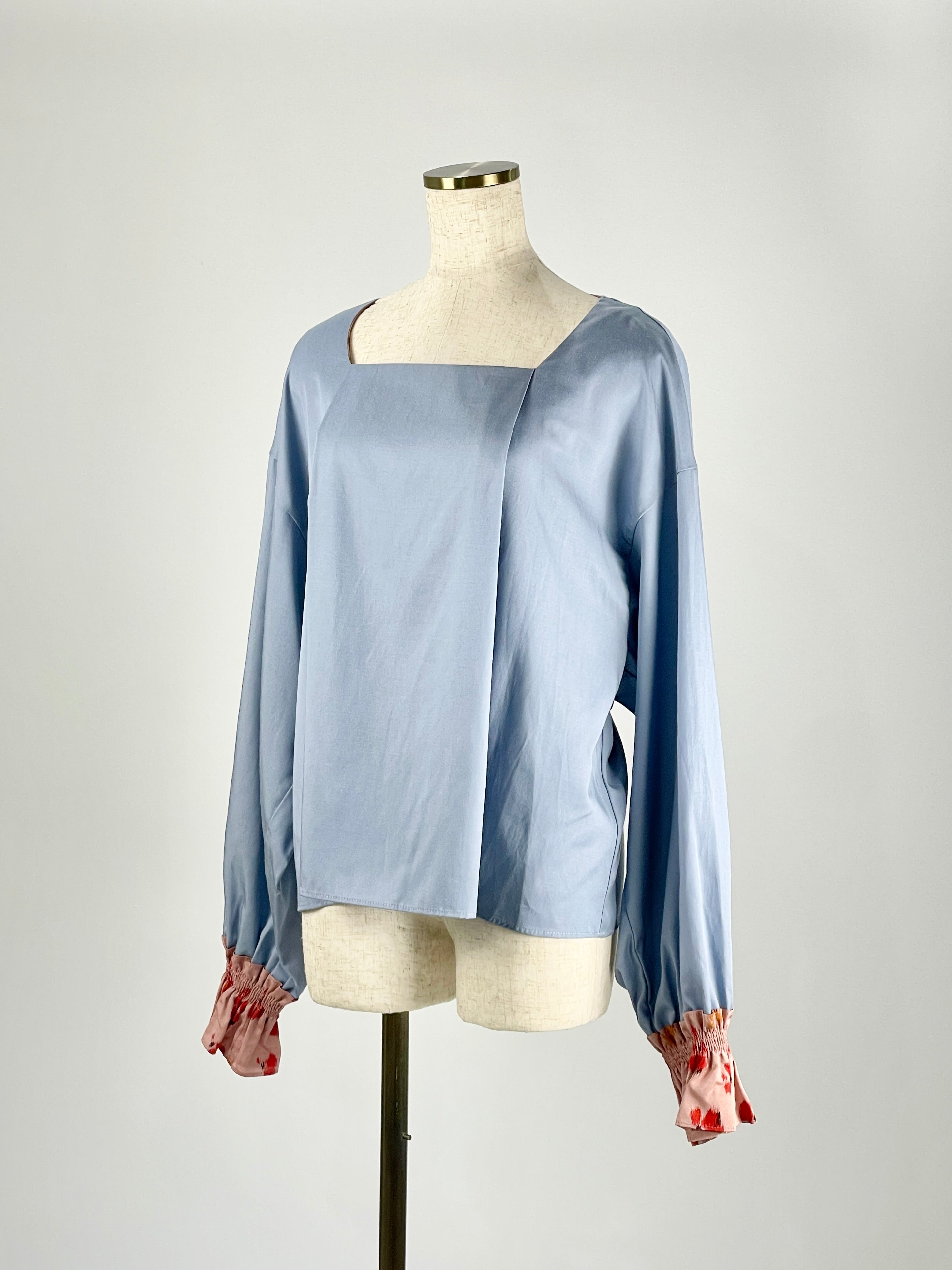 Anemone Meisen Square Neck Blouse -blue-
