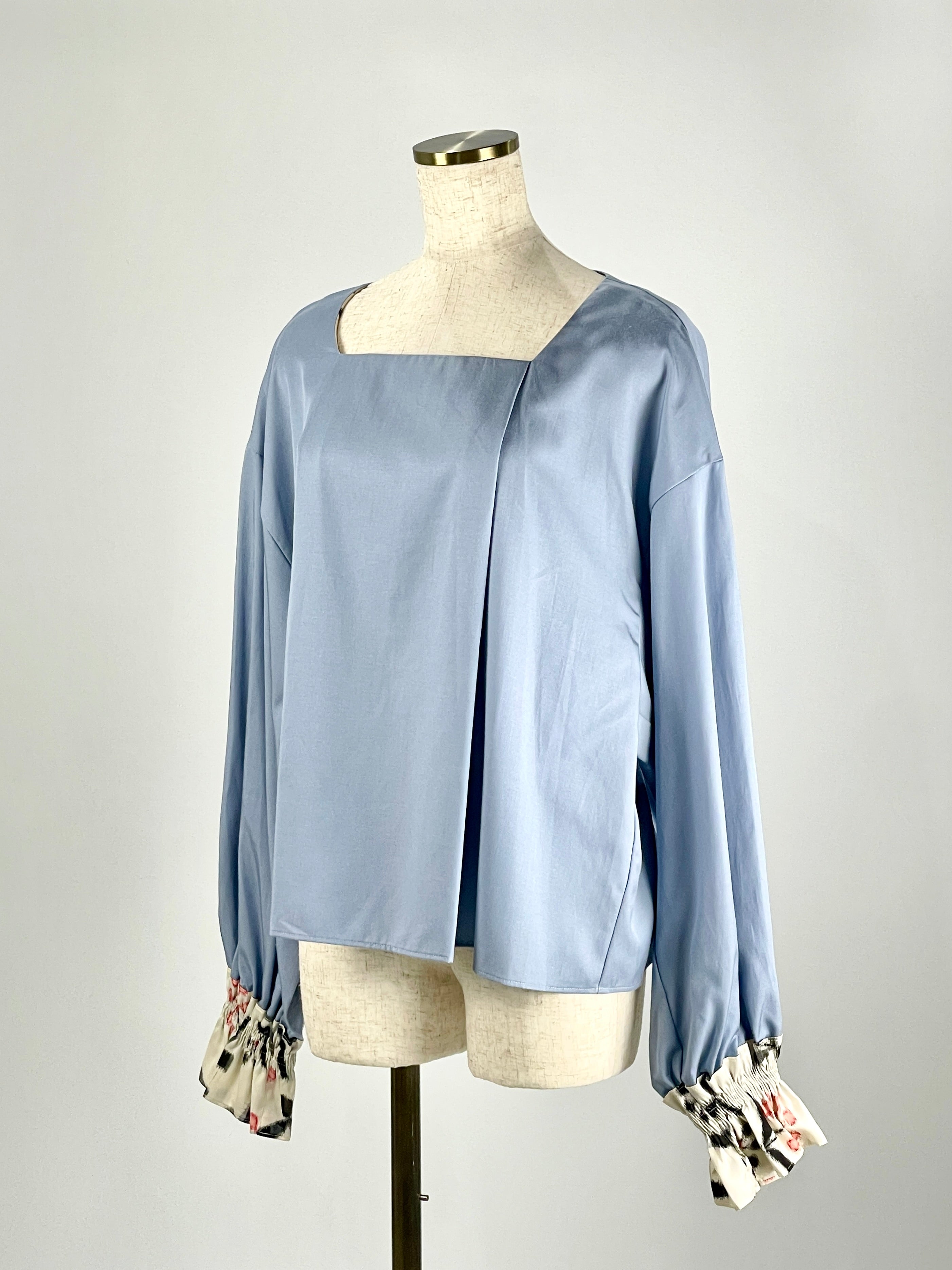 Fluff Meisen Square Neck Blouse -blue-