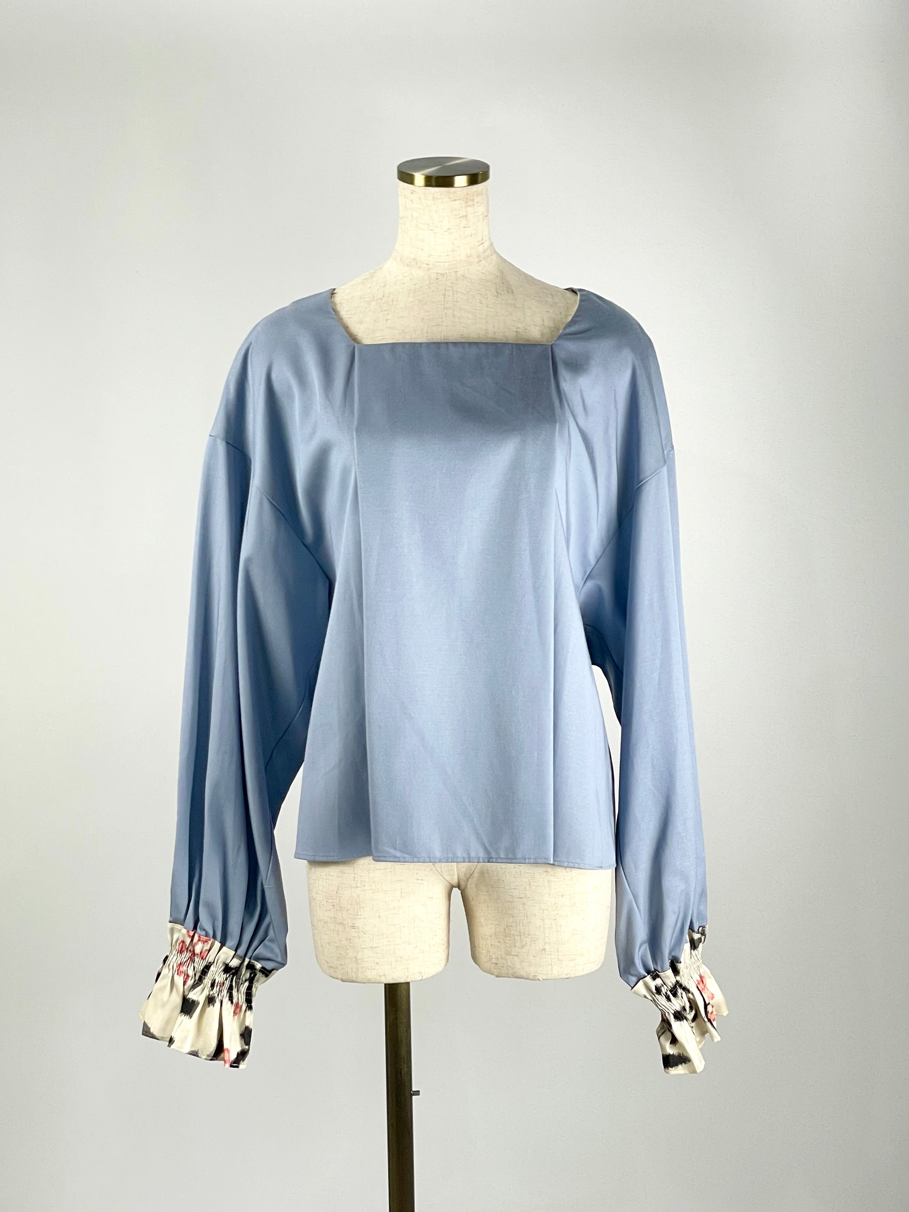 Fluff Meisen Square Neck Blouse -blue-