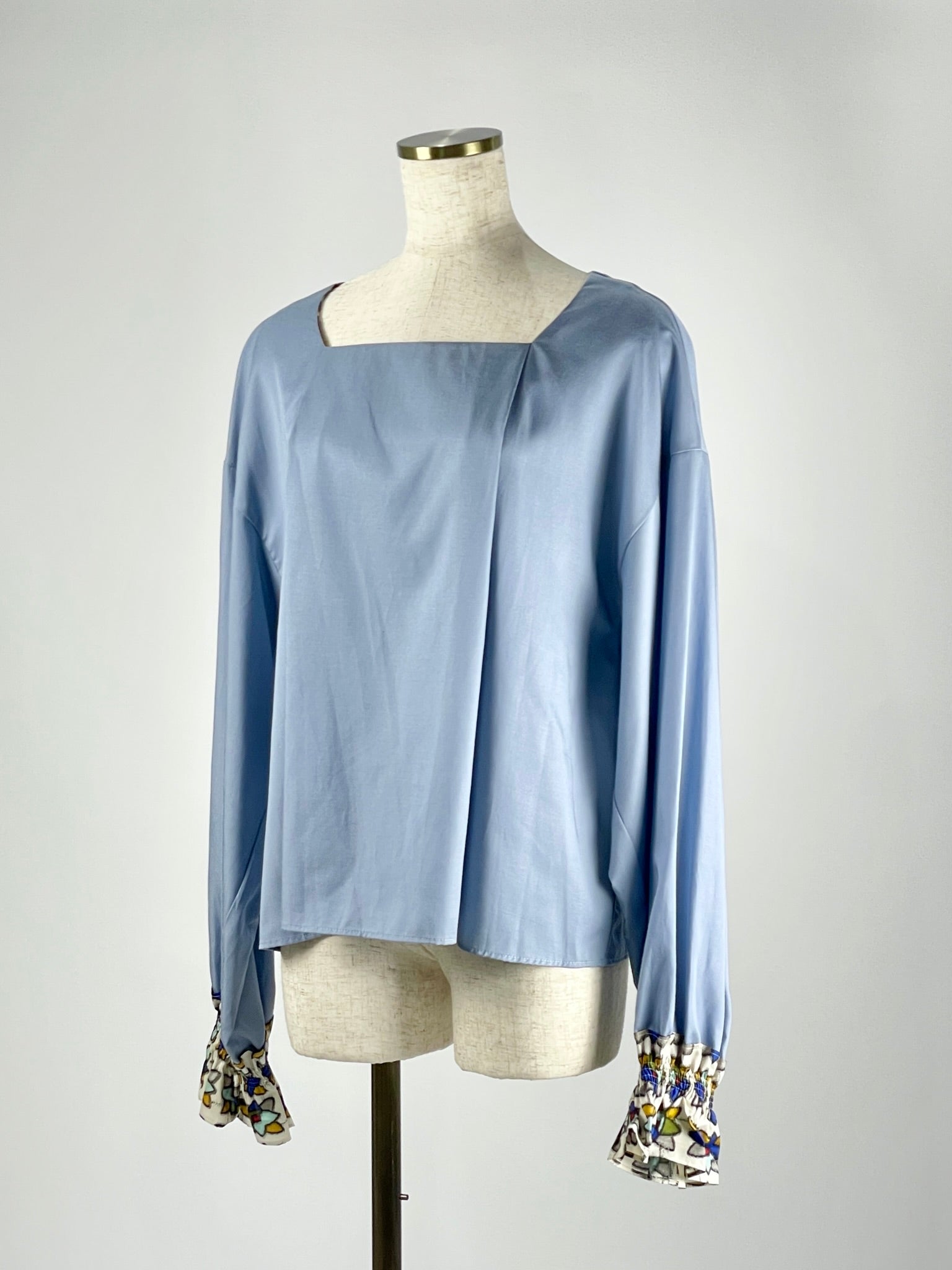 Aoi Meisen Square Neck Blouse -blue-
