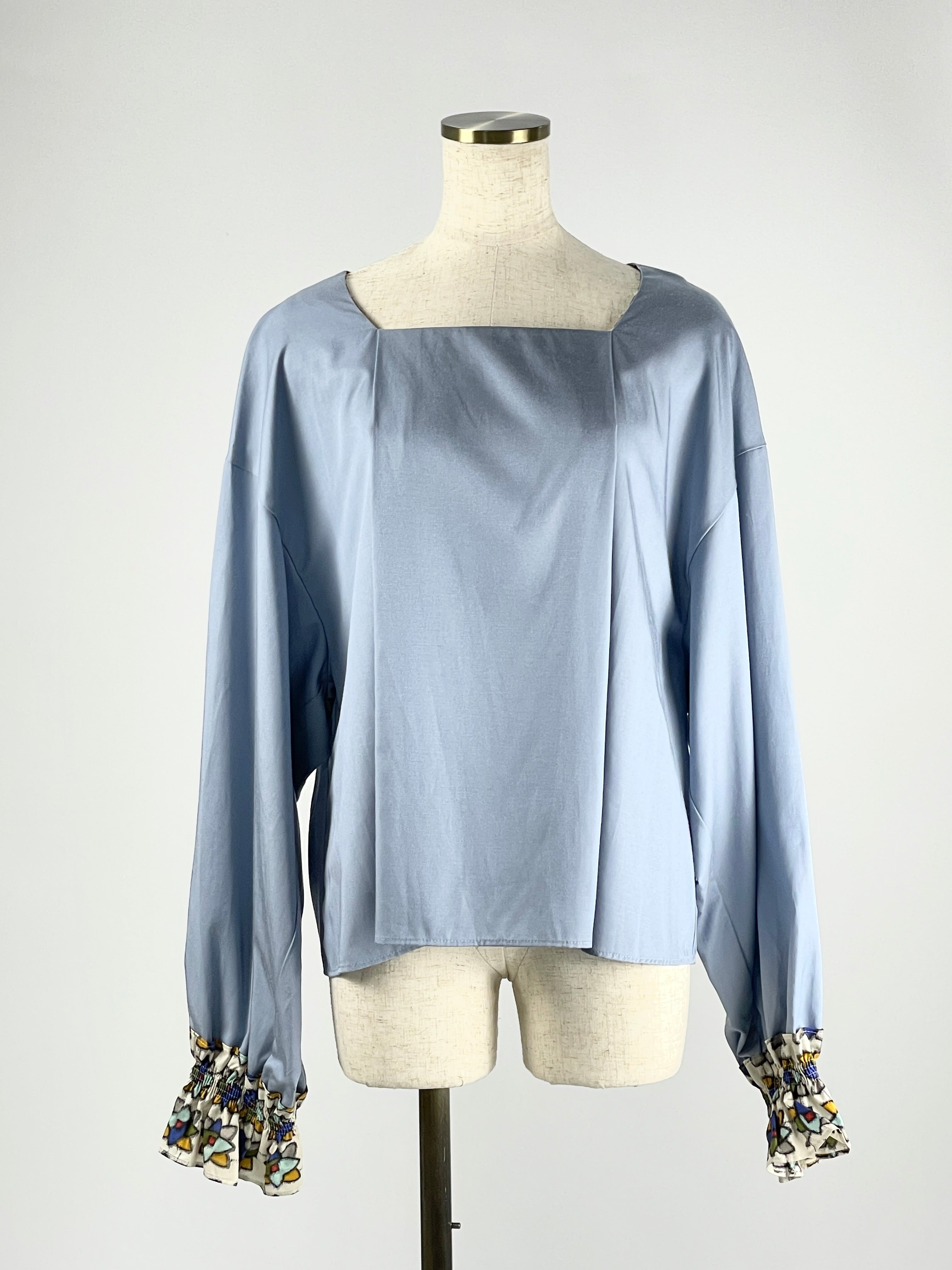 Aoi Meisen Square Neck Blouse -blue-