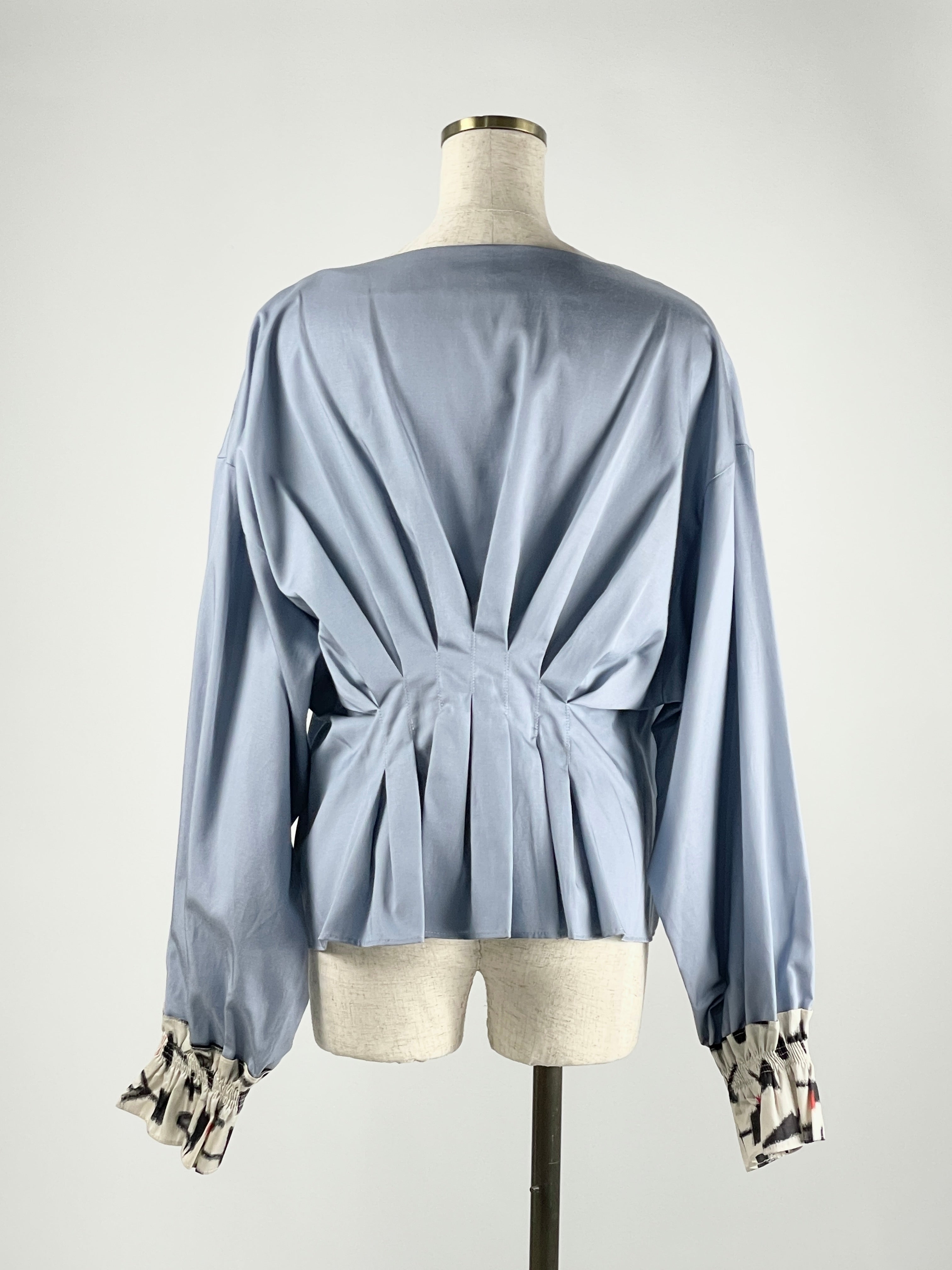 Kusabi Meisen Square Neck Blouse -blue-