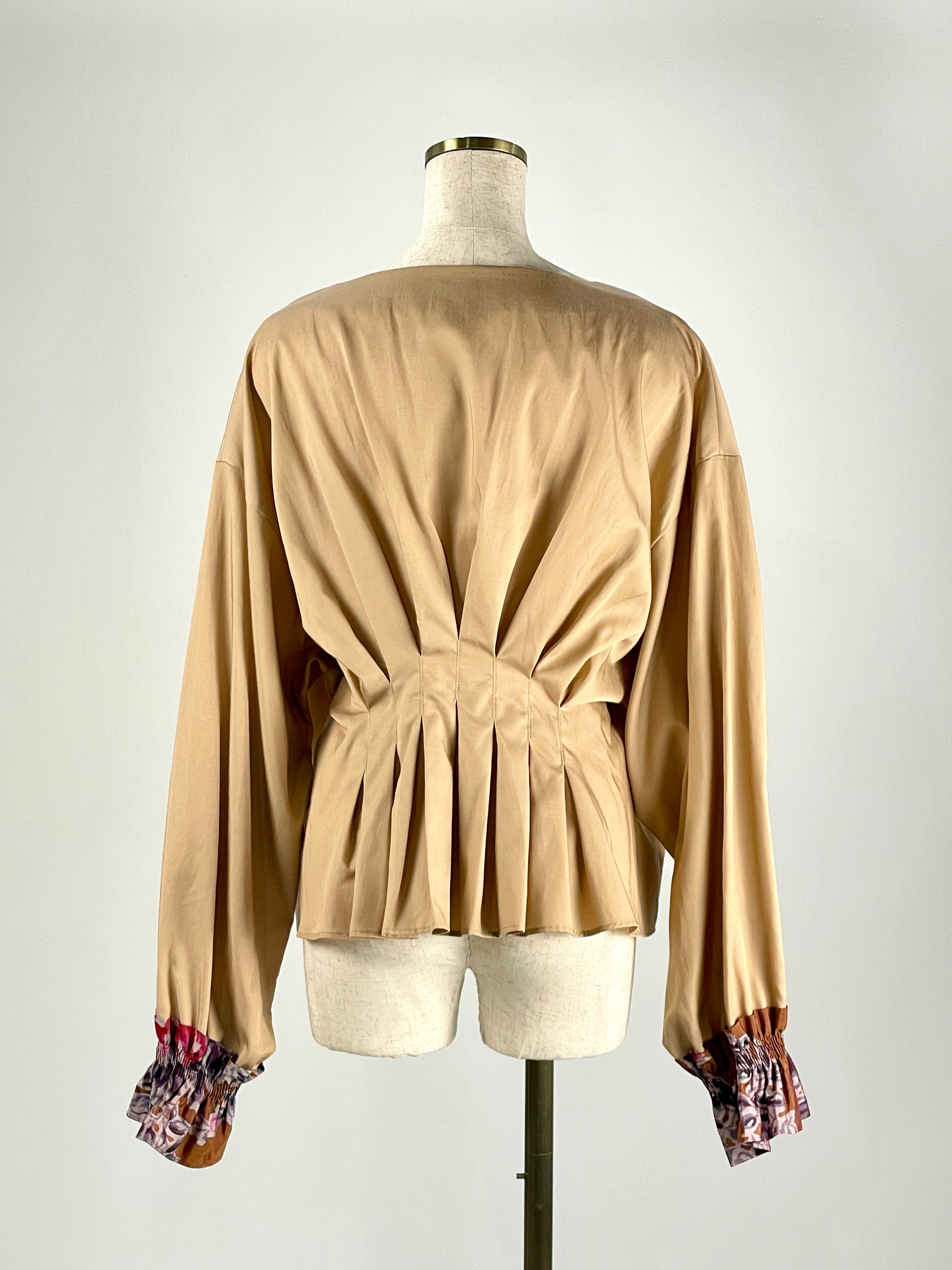 Elegance Meisen Square Neck Blouse -beige-