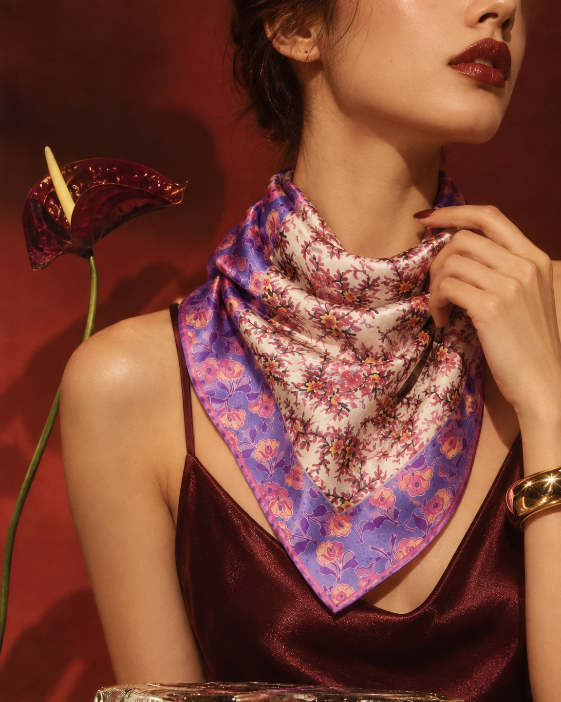 Silk Scarf "Violet"