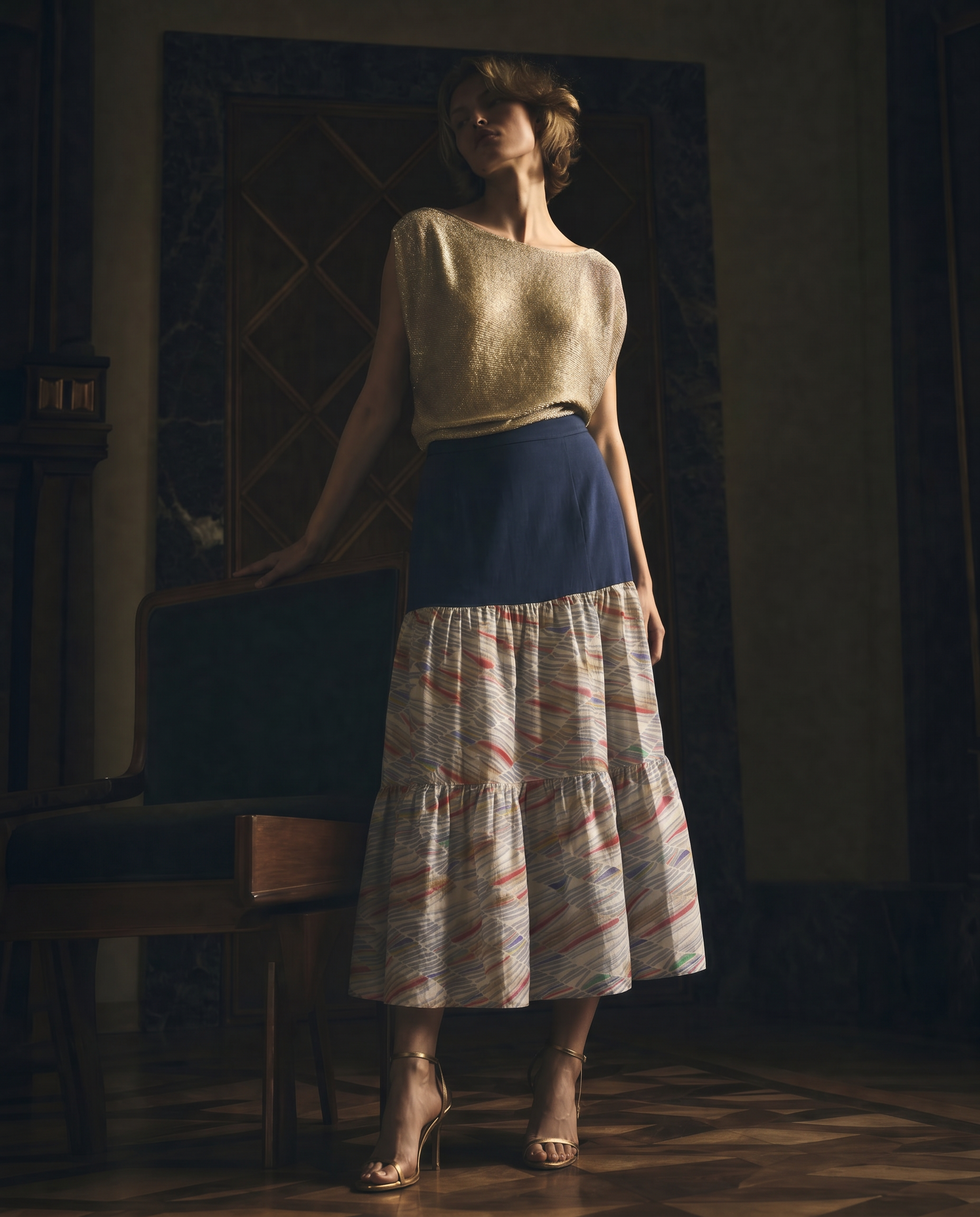 Petals -Meisen Teayard Skirt navy-