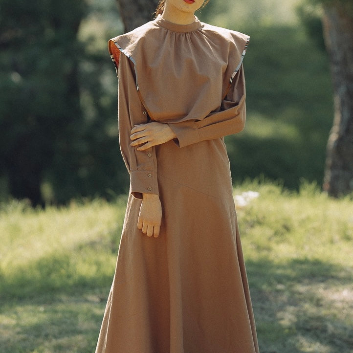 3way cape style one-piece / Mocha