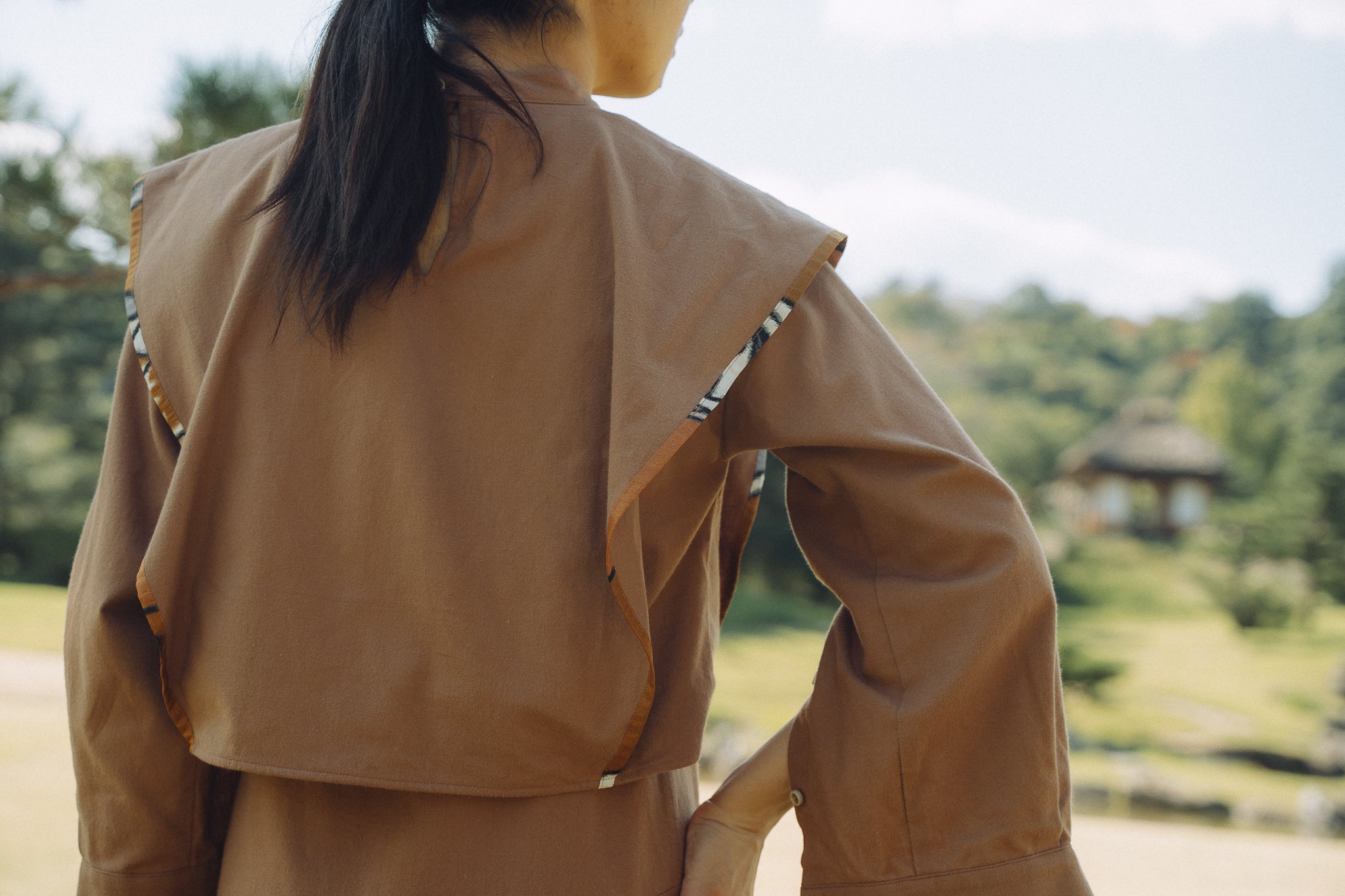 3way cape style one-piece / Mocha