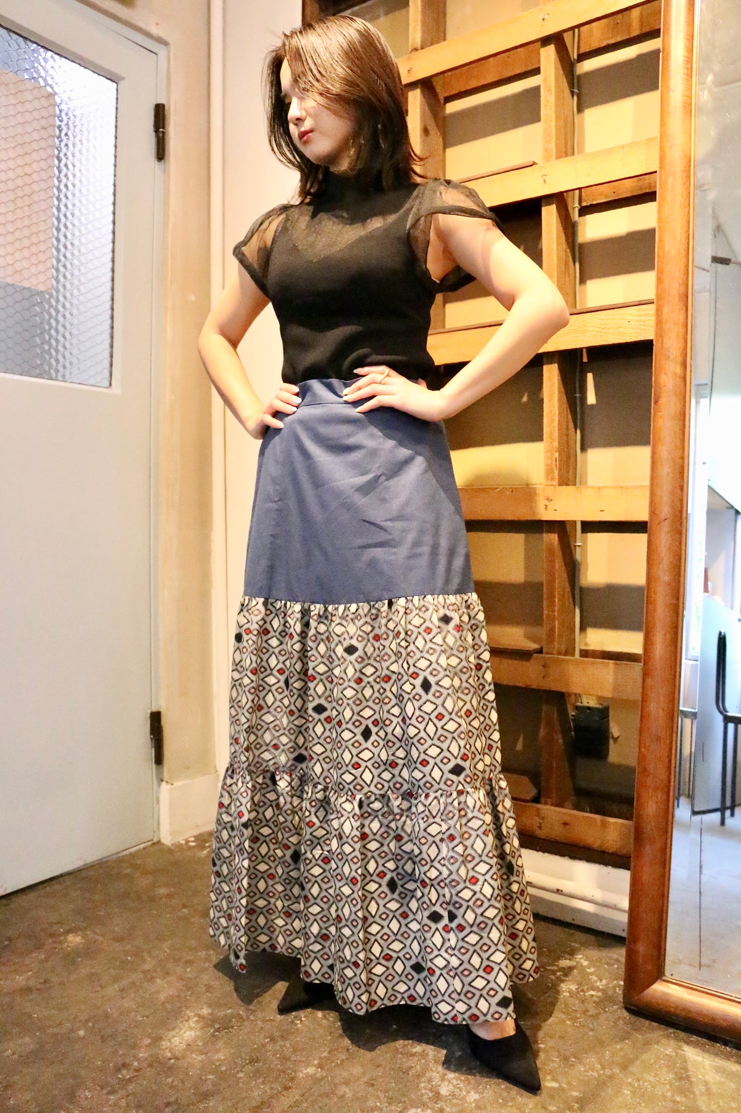 Daiya -Meisen Teayard Skirt navy-