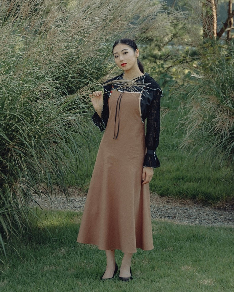 3way cape style one-piece / Mocha
