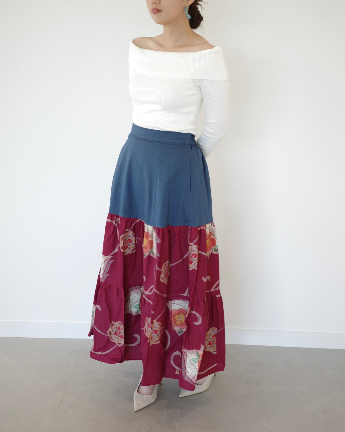 Petals -Meisen Teayard Skirt navy-