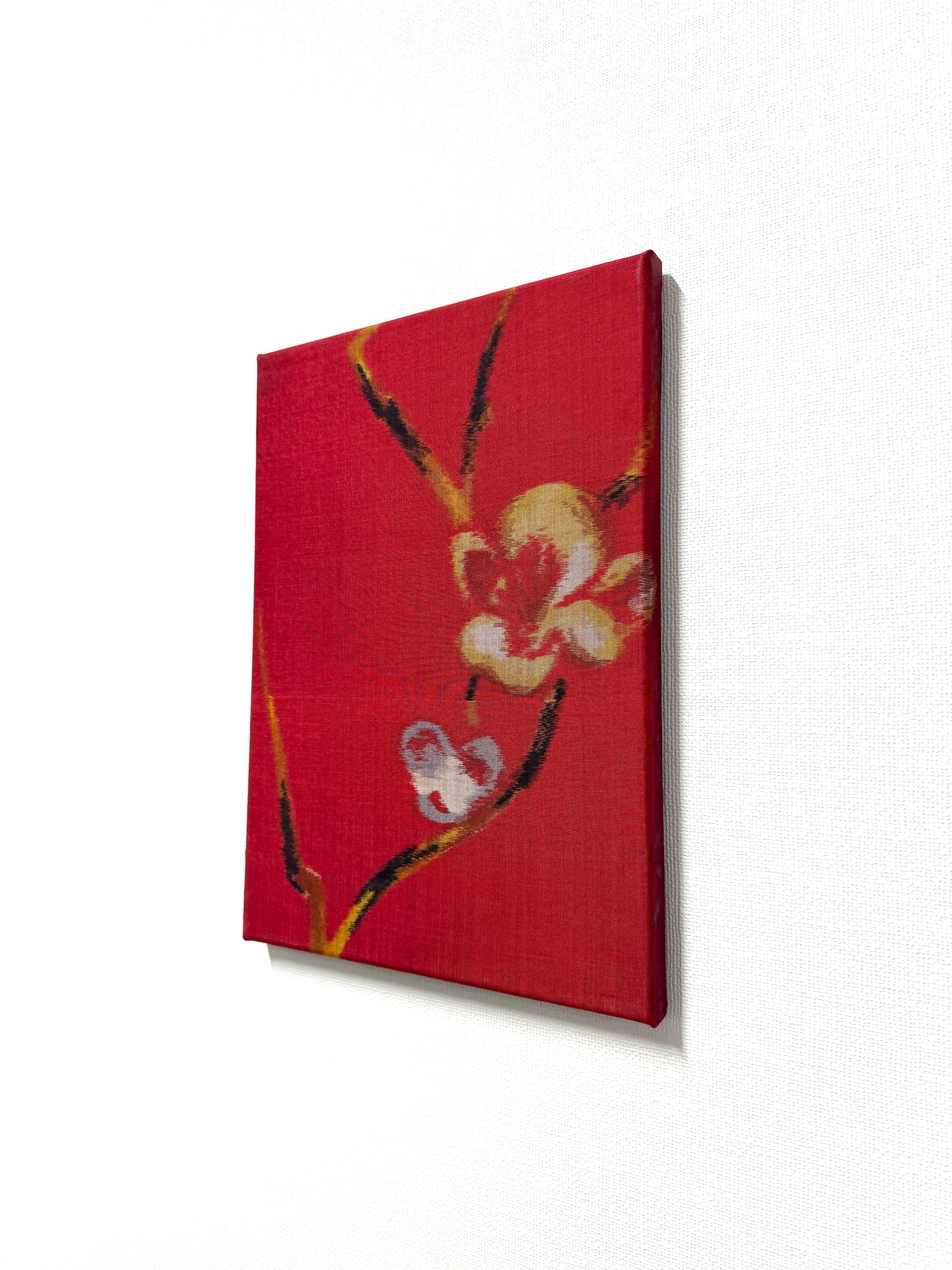 伊勢崎銘仙アートパネル「紅梅」｜一点物
