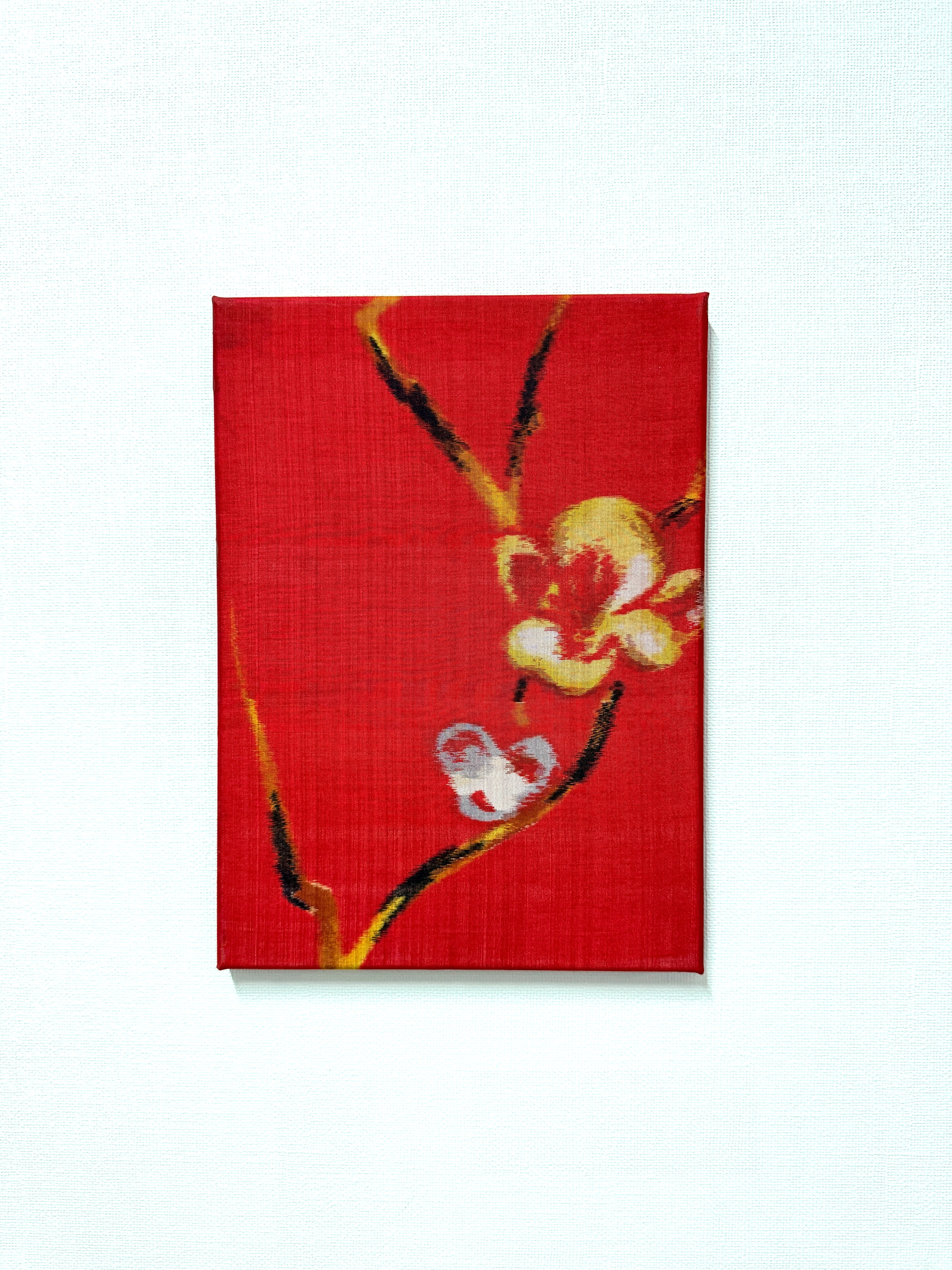 伊勢崎銘仙アートパネル「紅梅」｜一点物