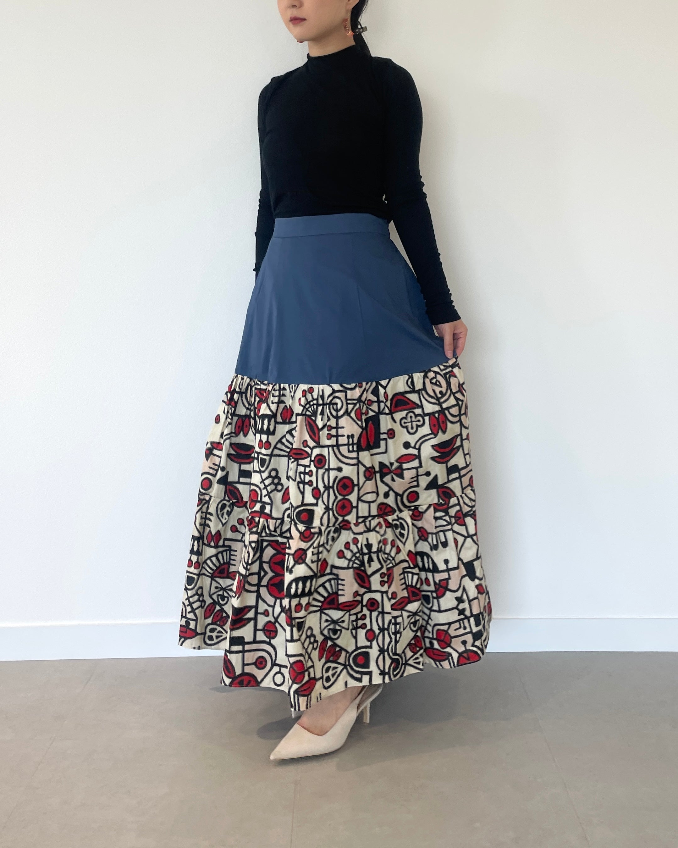 Petals -Meisen Teayard Skirt navy-