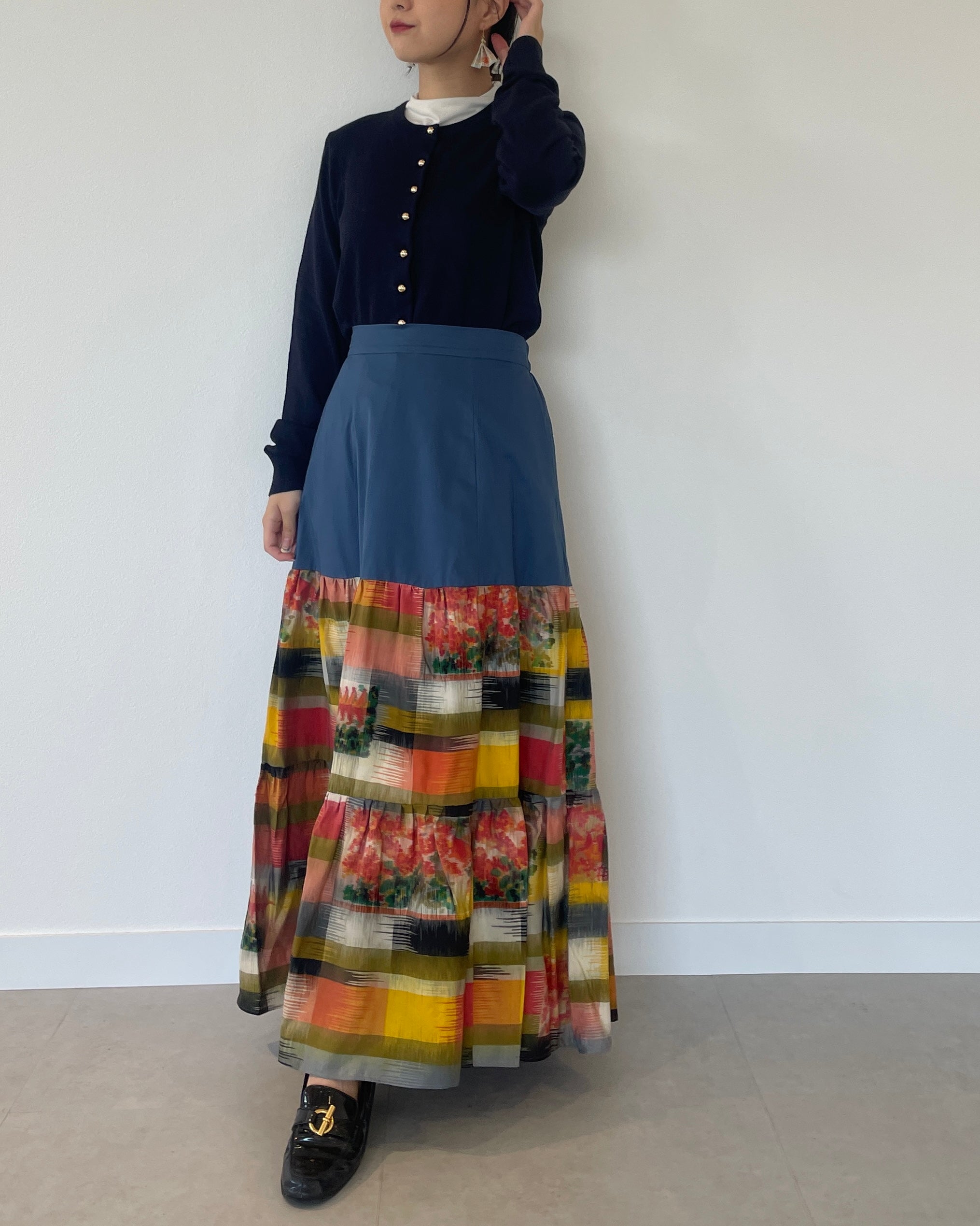 Petals -Meisen Teayard Skirt navy-