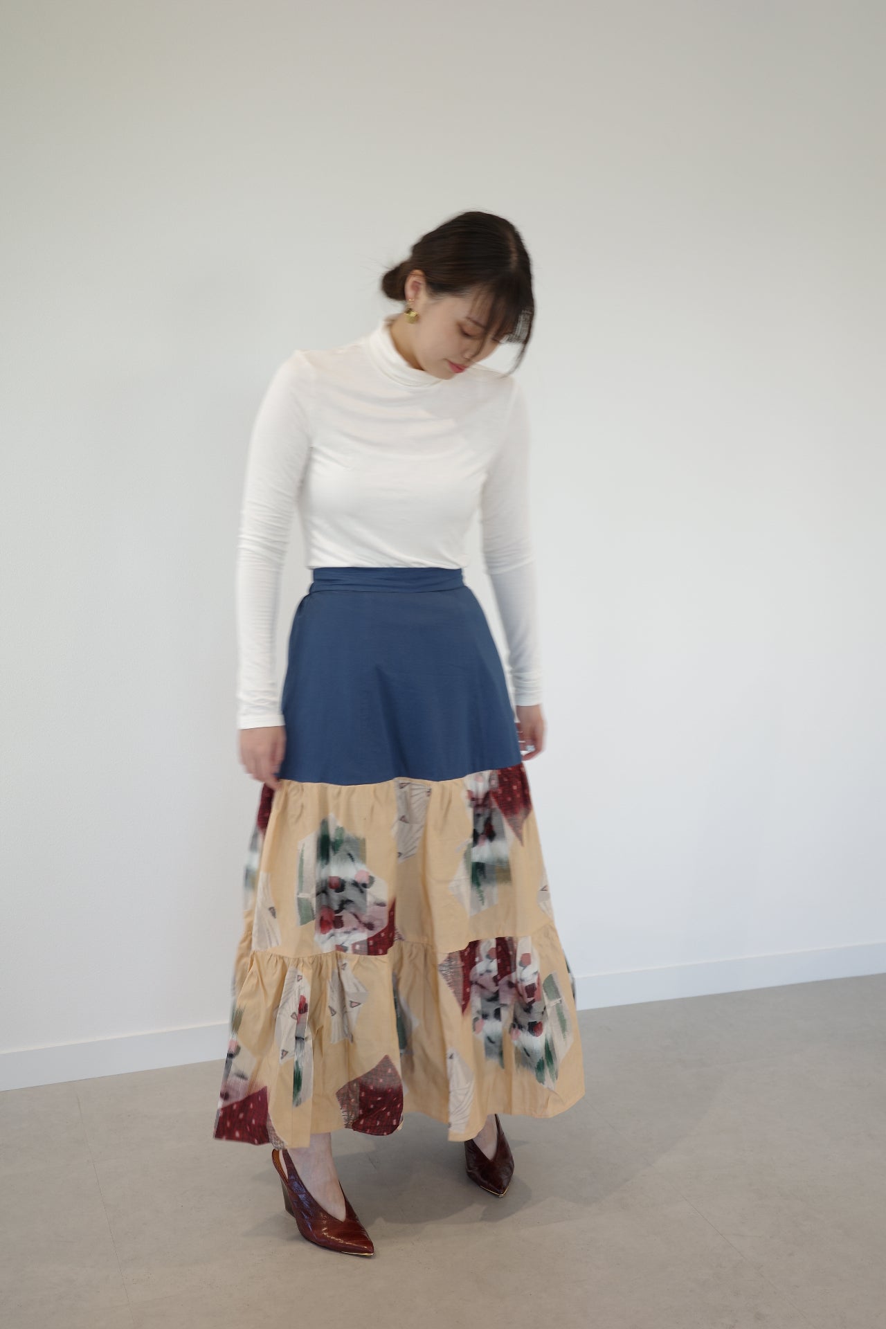 Petals -Meisen Teayard Skirt navy-