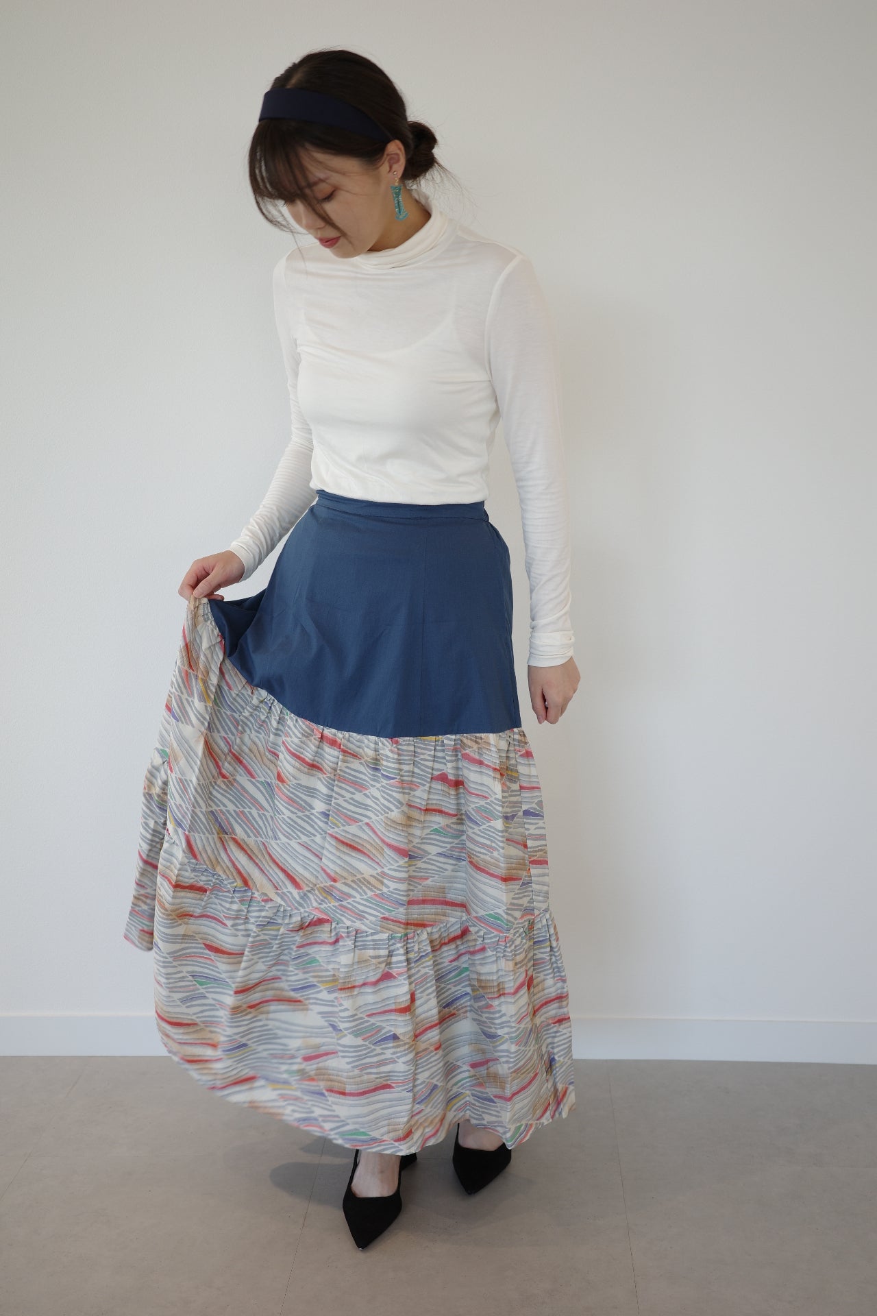 Petals -Meisen Teayard Skirt navy-