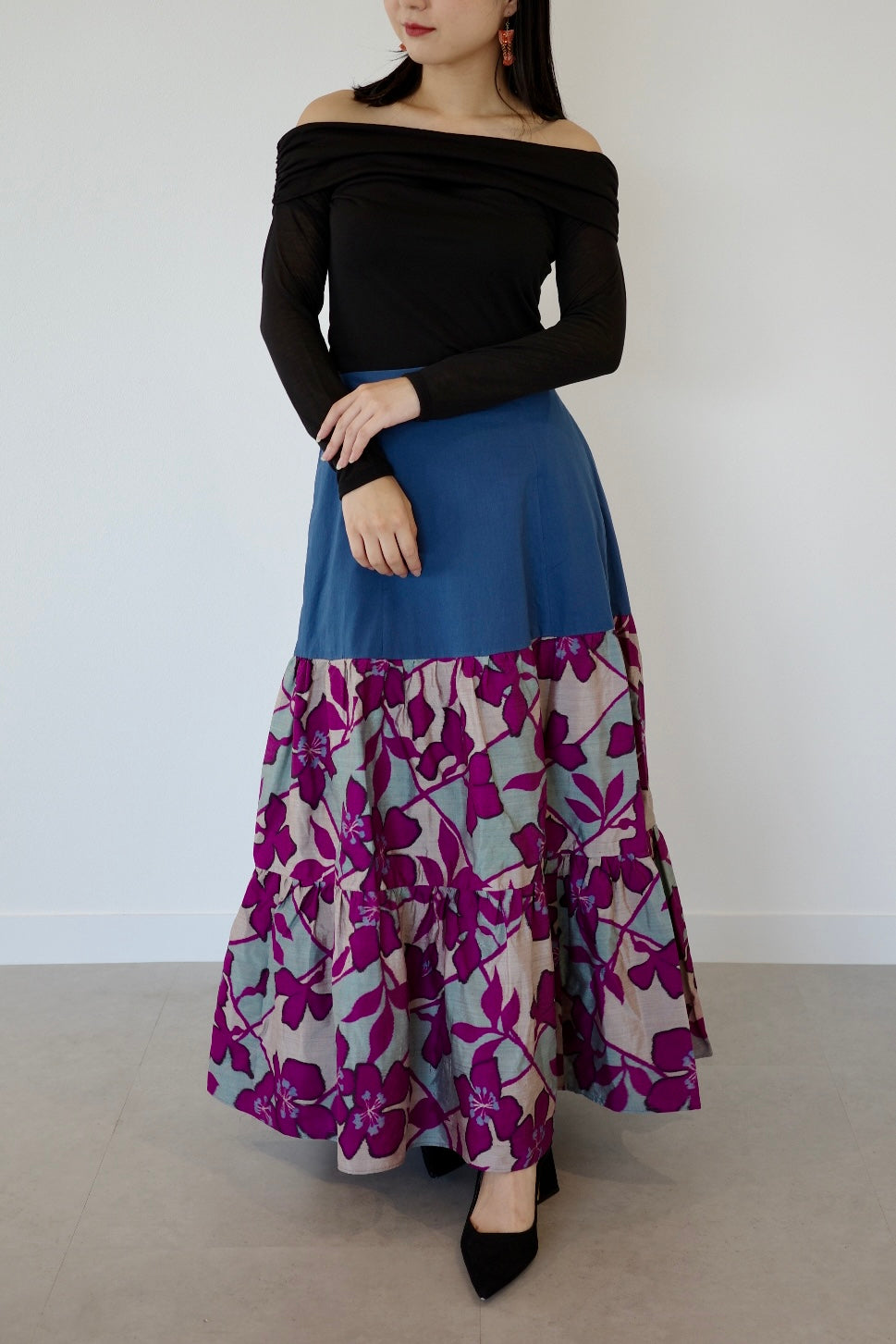 Petals -Meisen Teayard Skirt navy-