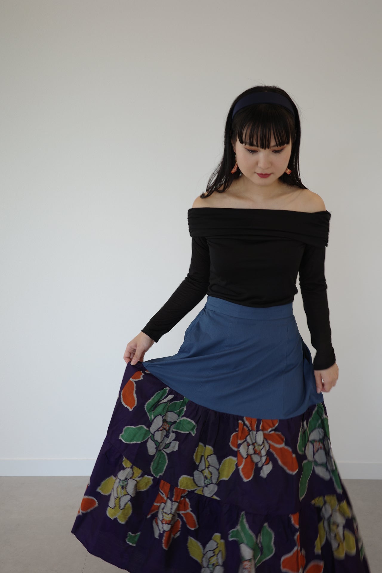 Petals -Meisen Teayard Skirt navy-