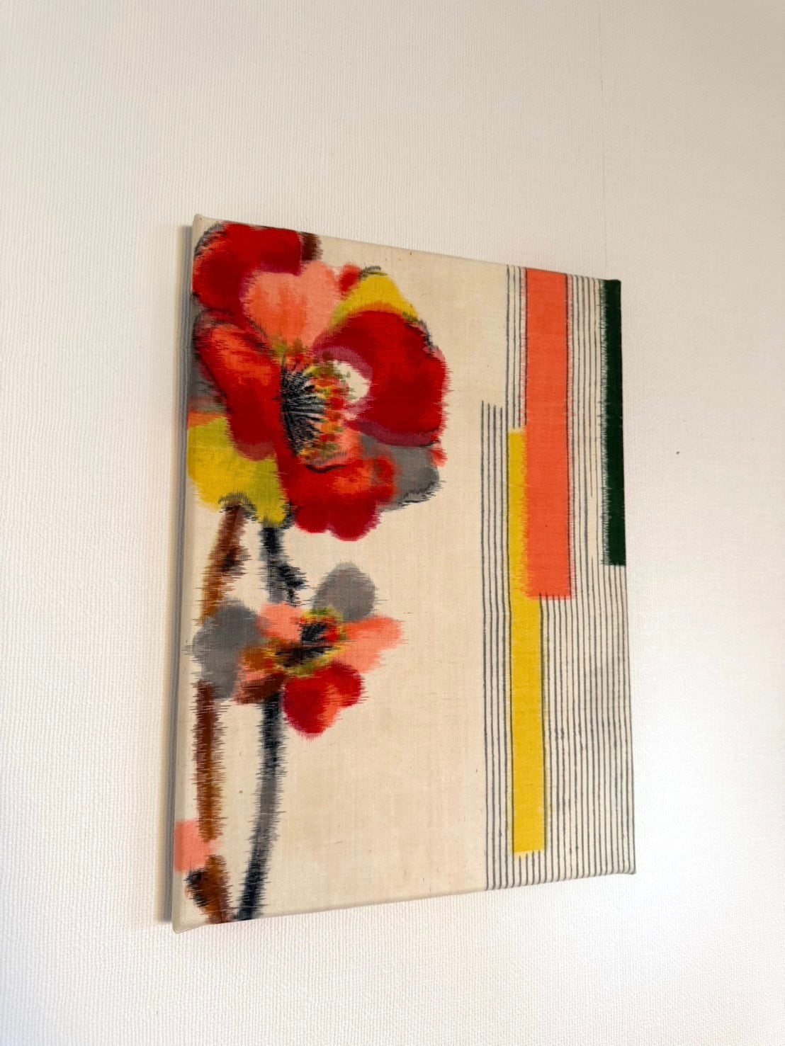 伊勢崎銘仙アートパネル「花と縞 Ⅱ」｜一点物