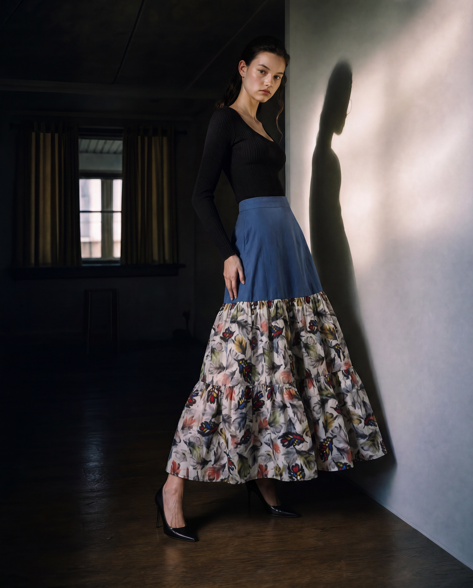 Petals -Meisen Teayard Skirt navy-
