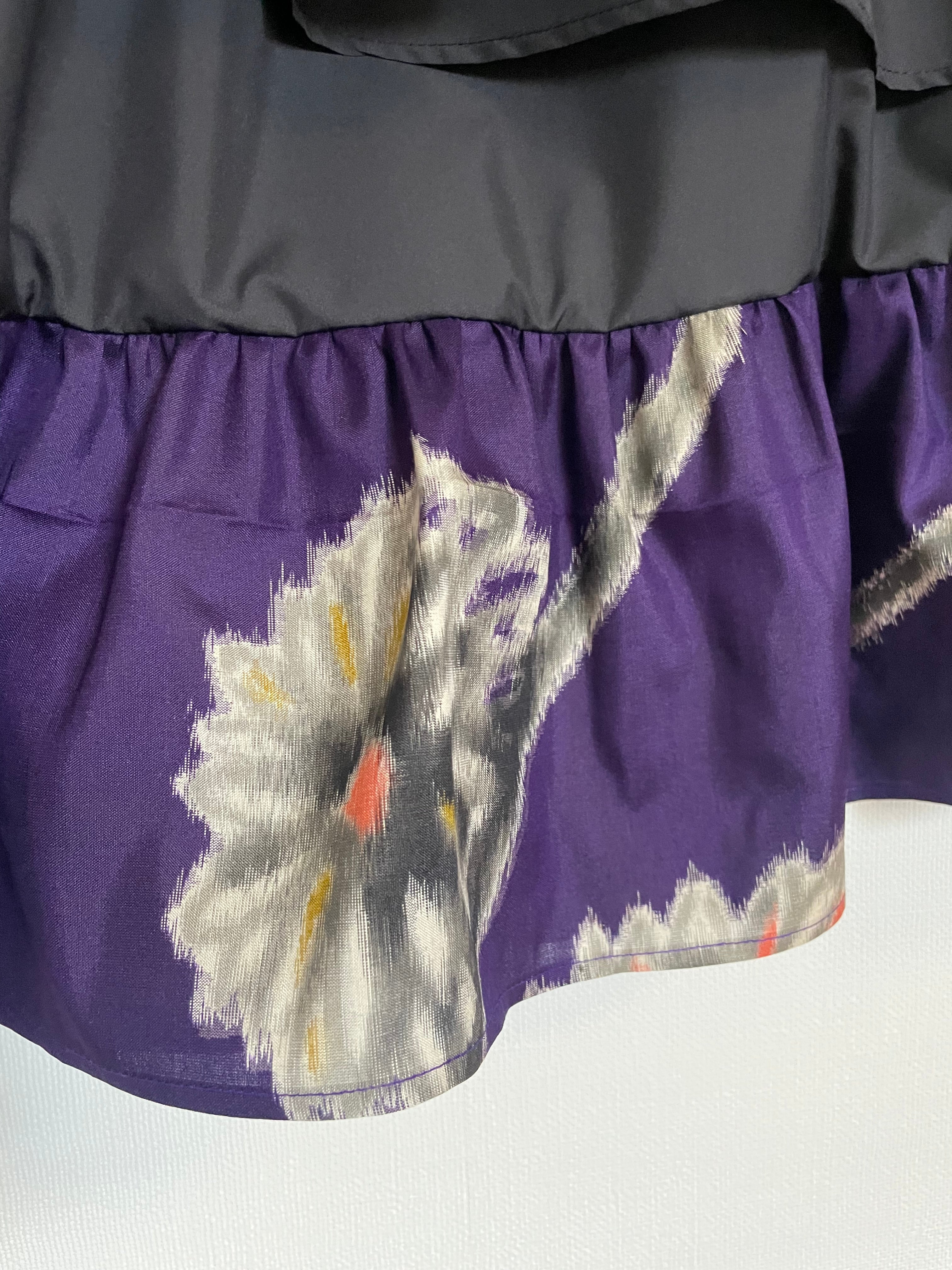 銘仙レイヤードスカート  古代紫