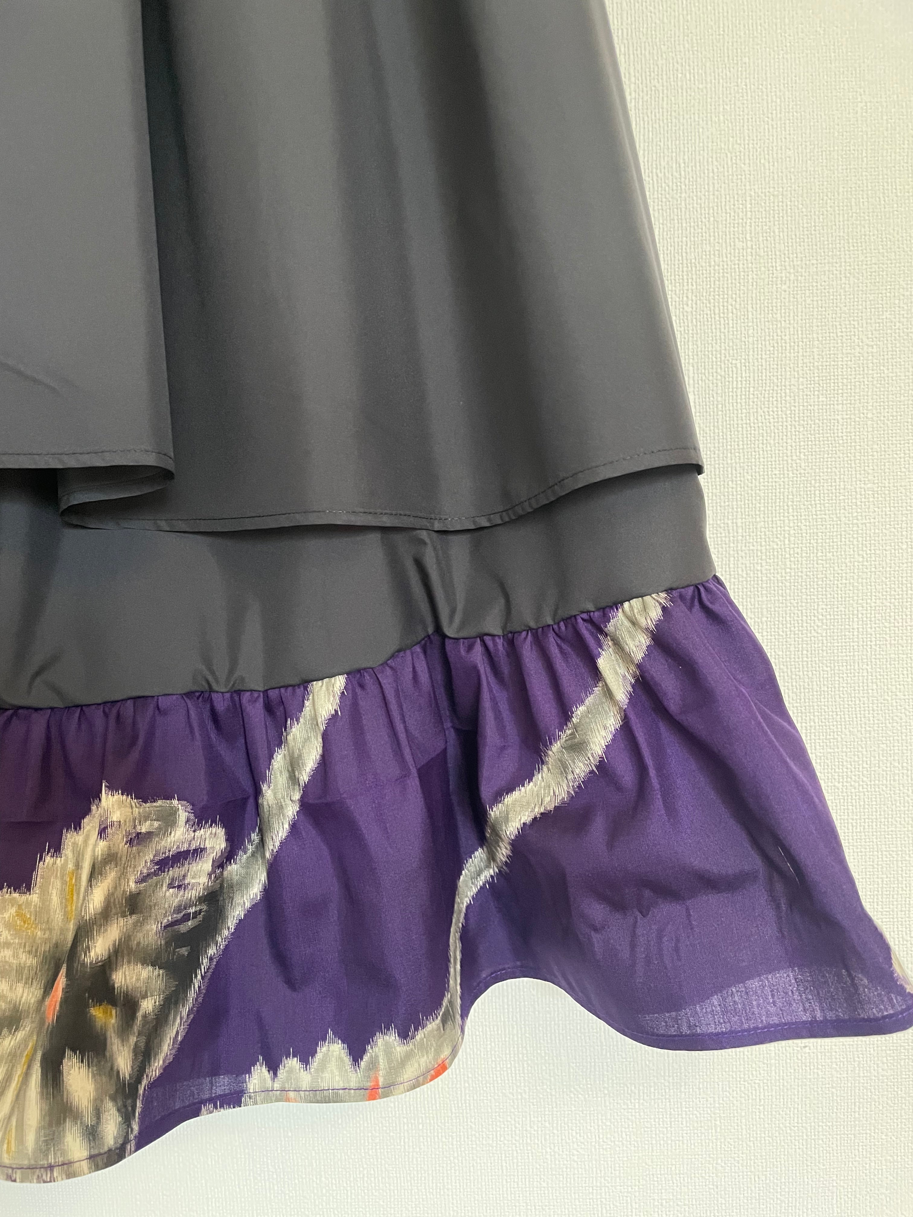 銘仙レイヤードスカート  古代紫